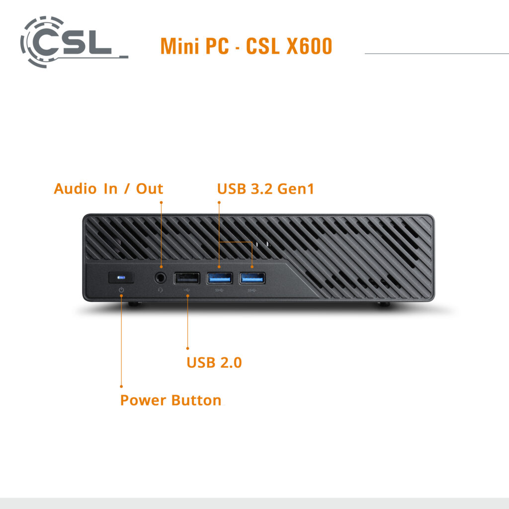 CSL X600 Mini PC Anschlüsse Front