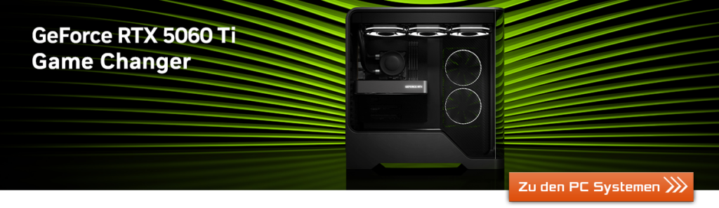 Gaming PCs mit GeForce RTX 5060 Ti bei CSL Computer - neueste Tchnologie mit Blackwell-Architektur, DLSS4, 4th Gen Raytracing und NVIDIA Reflex 2