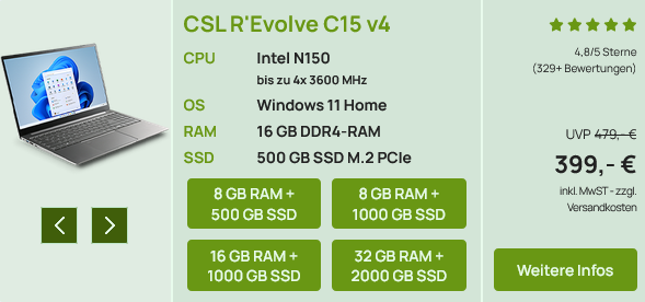 Notebook CSL Revolve C15v4 Oster-Angebote 2026