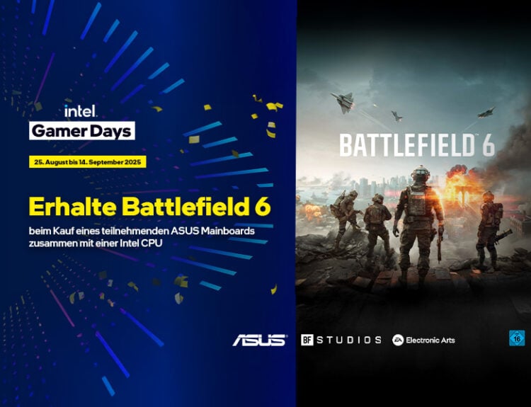 Battlefield™ 6 gratis: Hol dir jetzt bei CSL Intel® & ASUS PC-Systeme oder Bundles und sichere dir das Game als Download-Code!