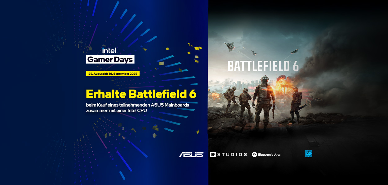 Battlefield™ 6 gratis: Hol dir jetzt bei CSL Intel® & ASUS PC-Systeme oder Bundles und sichere dir das Game als Download-Code!