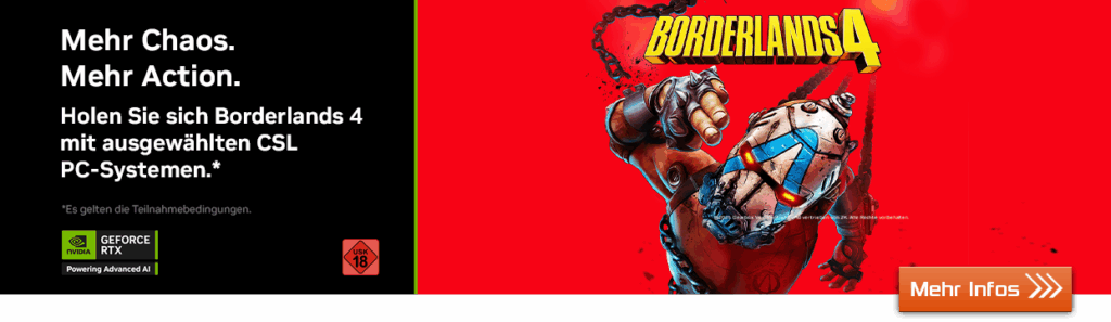 Borderlands 4 Gaming PCs bei CSL kaufen! Satte Power für neueste AAA-Games