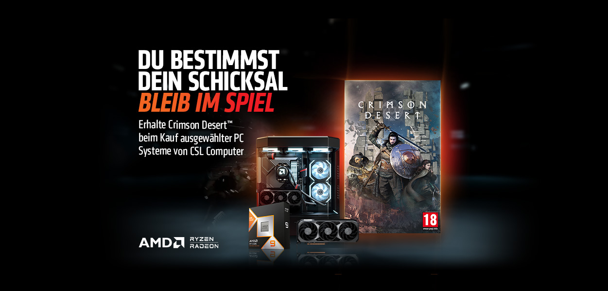 Crimson Desert Bundle - gratis Download-Code zu ausgewählten AMD Systemen von CSL sichern!