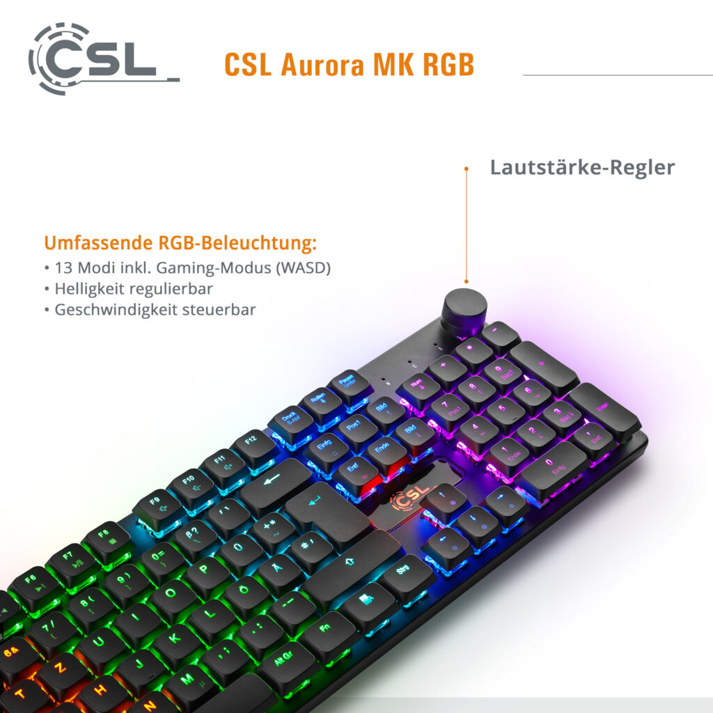 mechanische Gaming-Tastatur Aurora MK RGB_Multimedia_Tasten