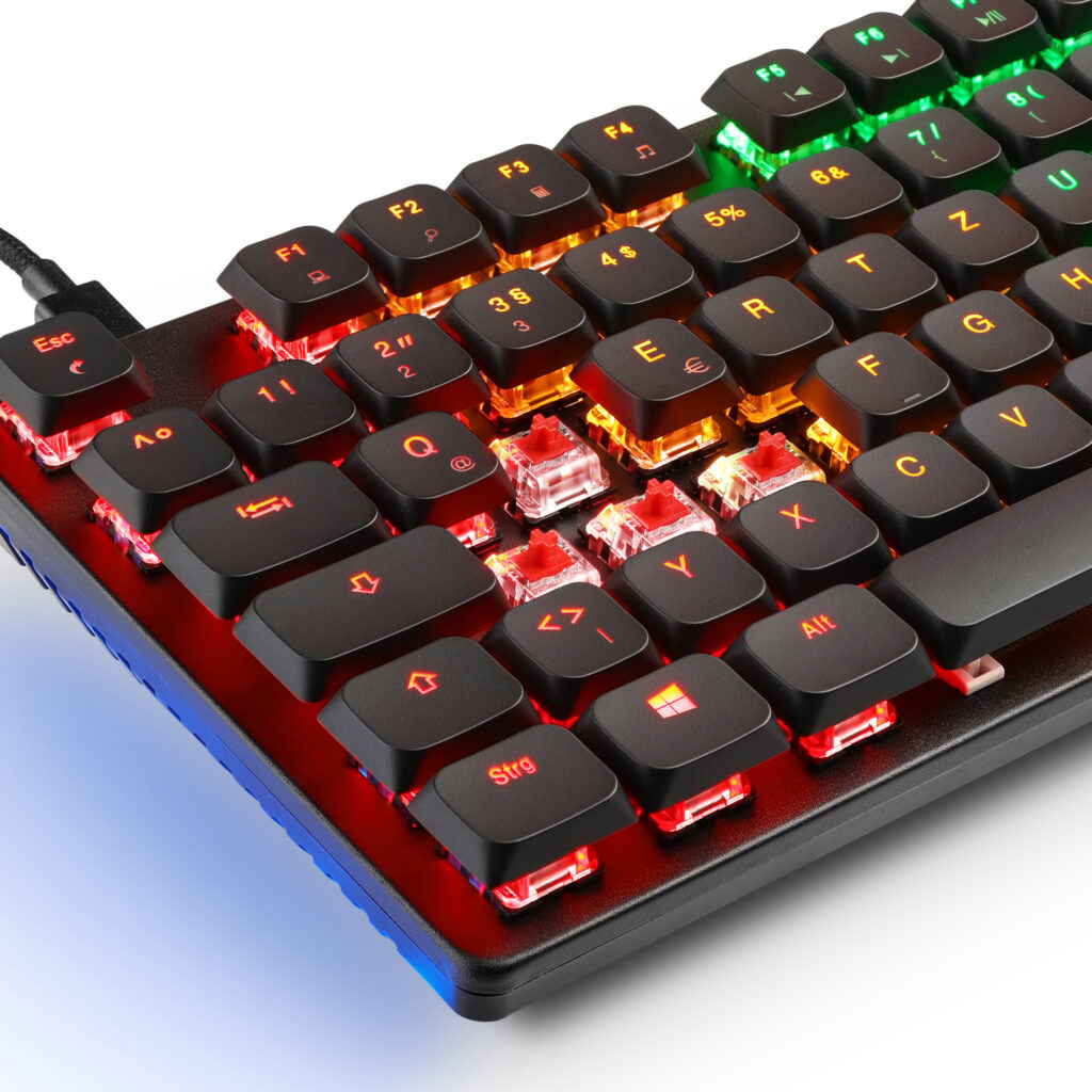 mechanische Gaming-Tastatur Aurora MK RGB_Beleuchtung_Keycaps_WASD