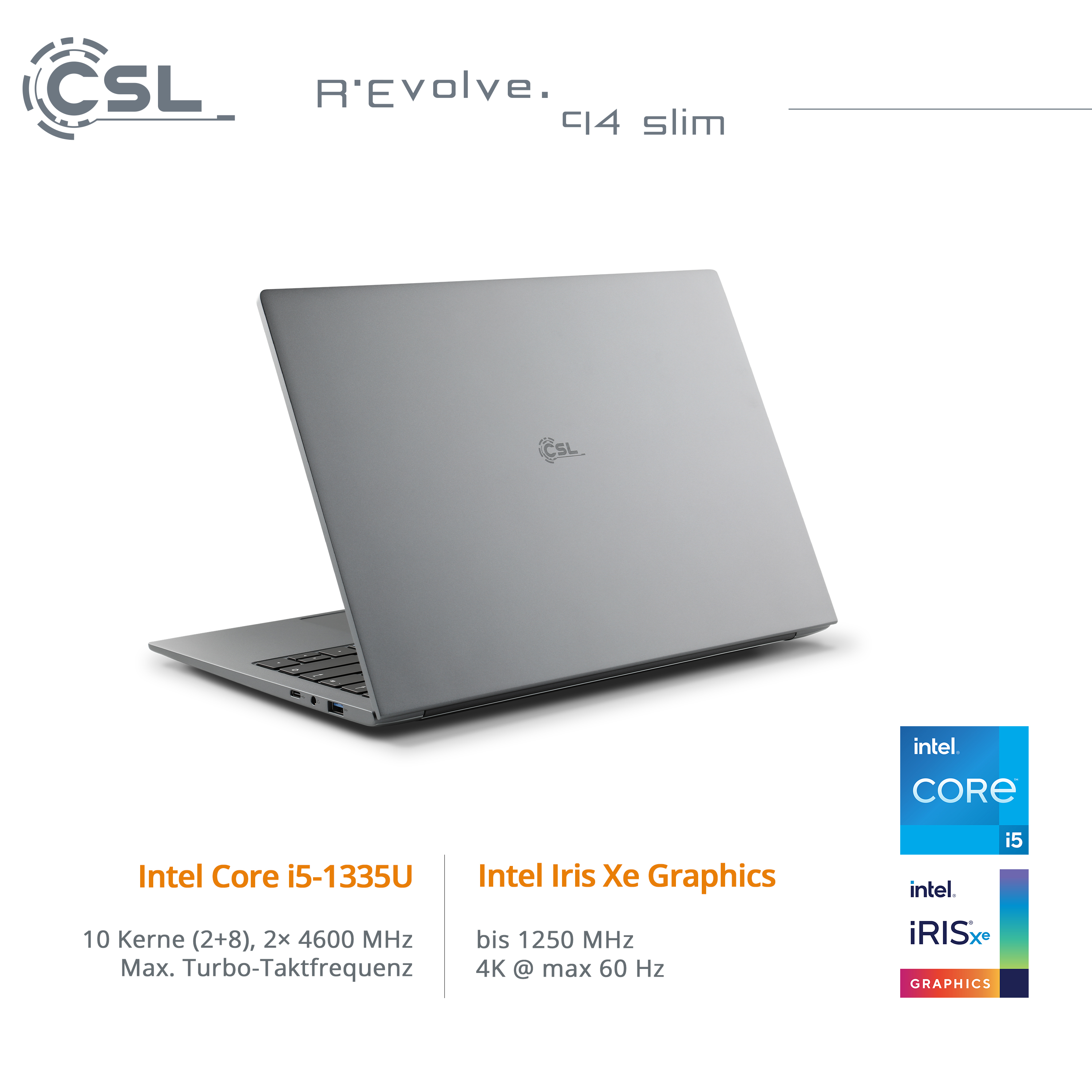 R'Evolve C14 Slim Notebooks von CSL - starke Intel Core i5 Technologie