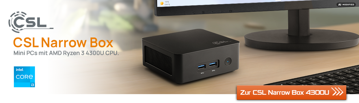 Zu den AMD Ryzen Mini PC Reihe Narrow Box 4300U bei CSL Computer