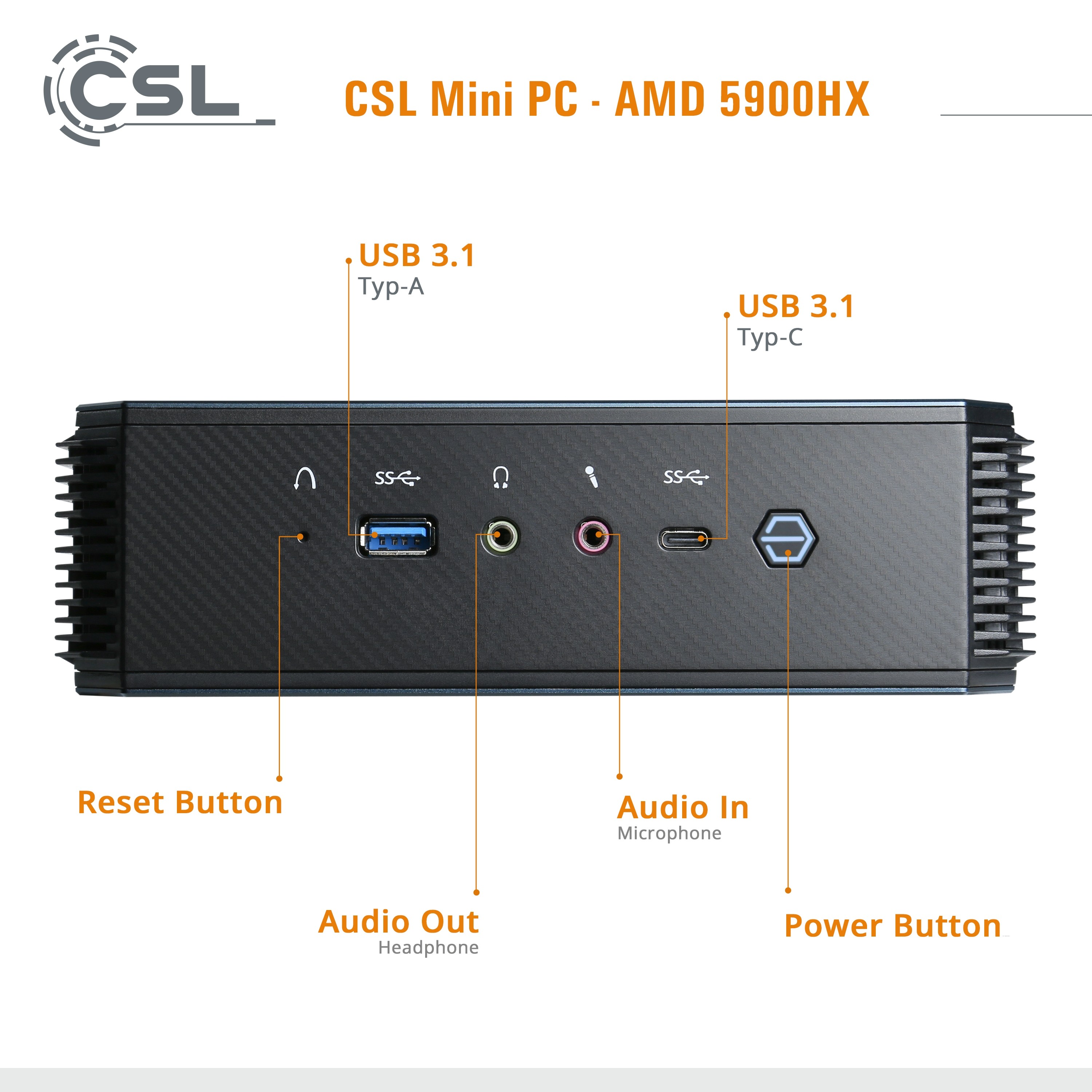 CSL Computer  Mini PC - ASUS PN40 Pentium / 500 Go M.2 SSD / 16Go