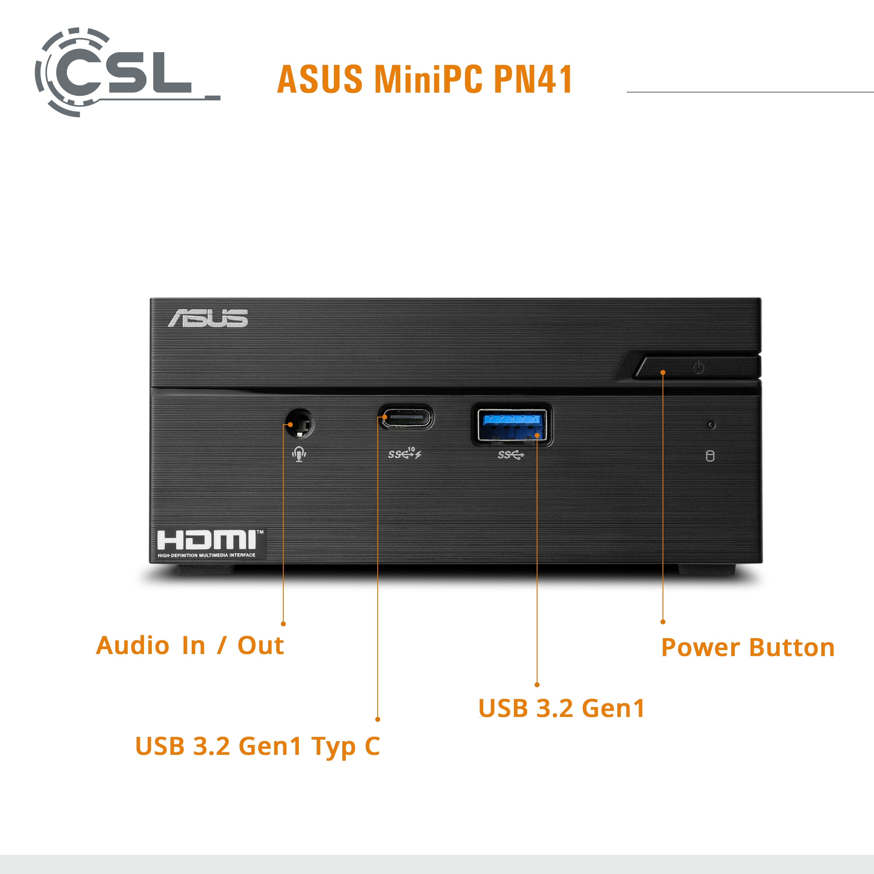 CSL Computer Mini PC ASUS PN41 / 8GB / 500 GB M.2 SSD