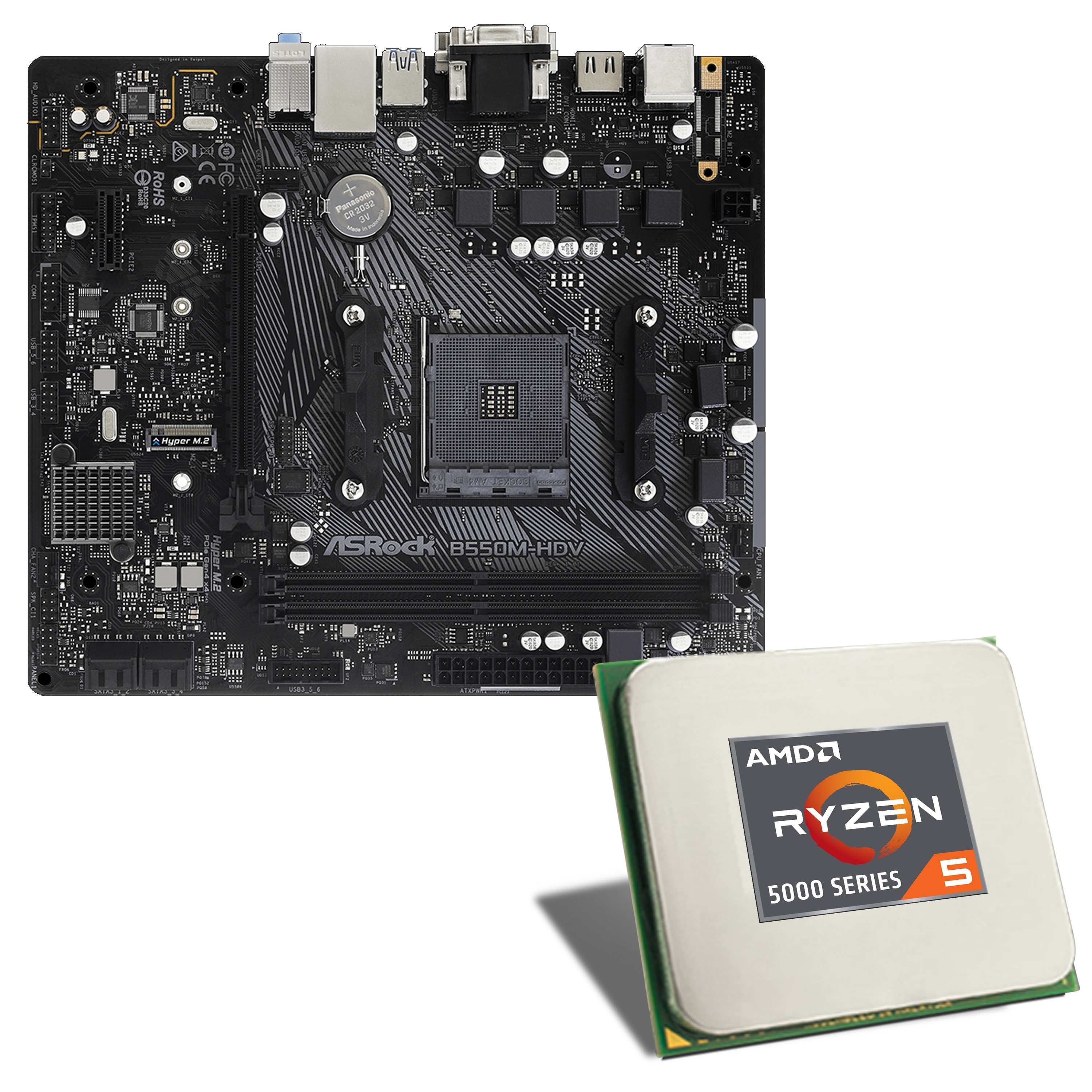 CSL Computer | AMD Ryzen 5 5600X / ASRock B550M-HDV motherboard bundle