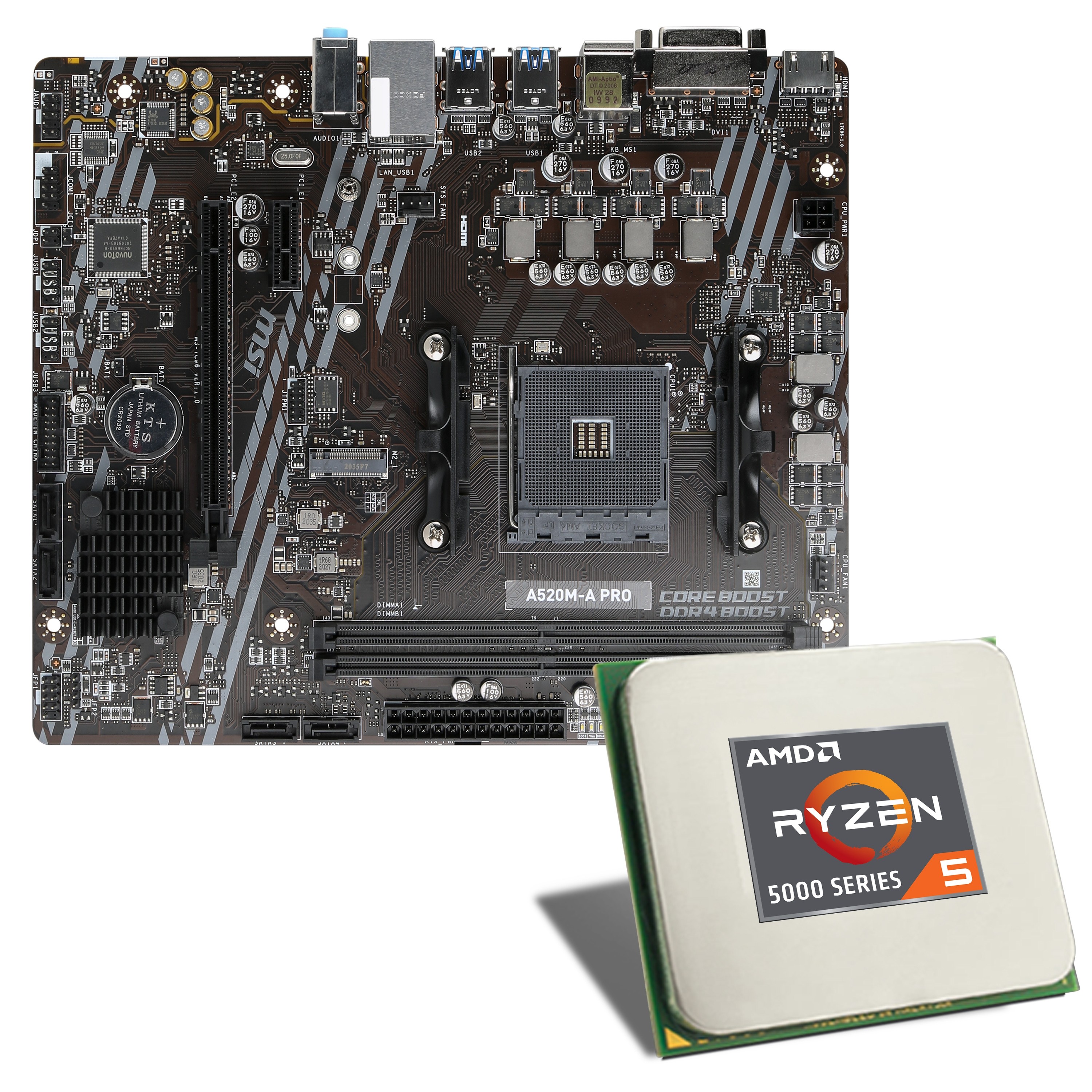 CSL Computer AMD Ryzen 5 5500 MSI A520M A Pro Mainboard Bundle