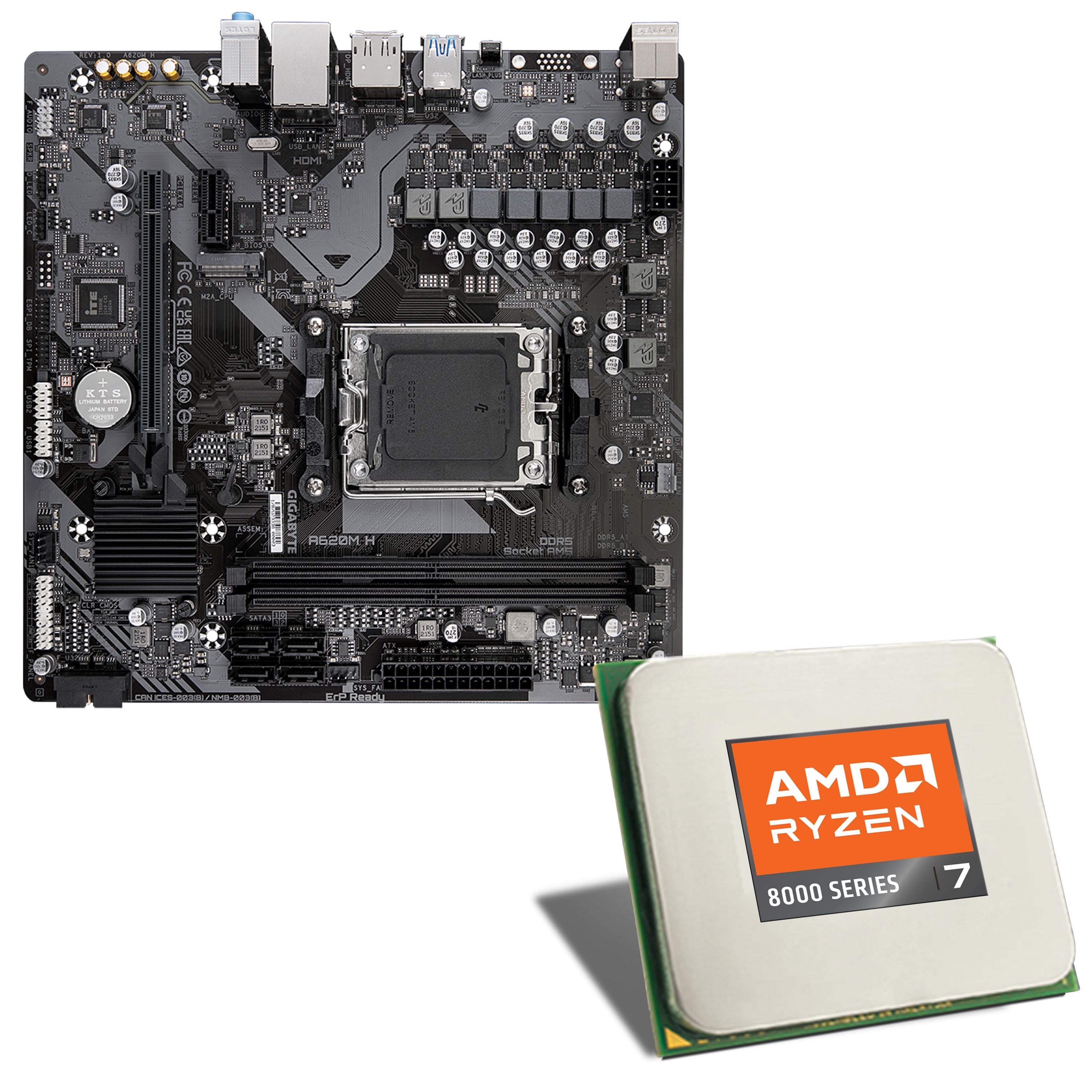 CSL Computer AMD Ryzen 7 8700G Gigabyte A620M H motherboard bundle