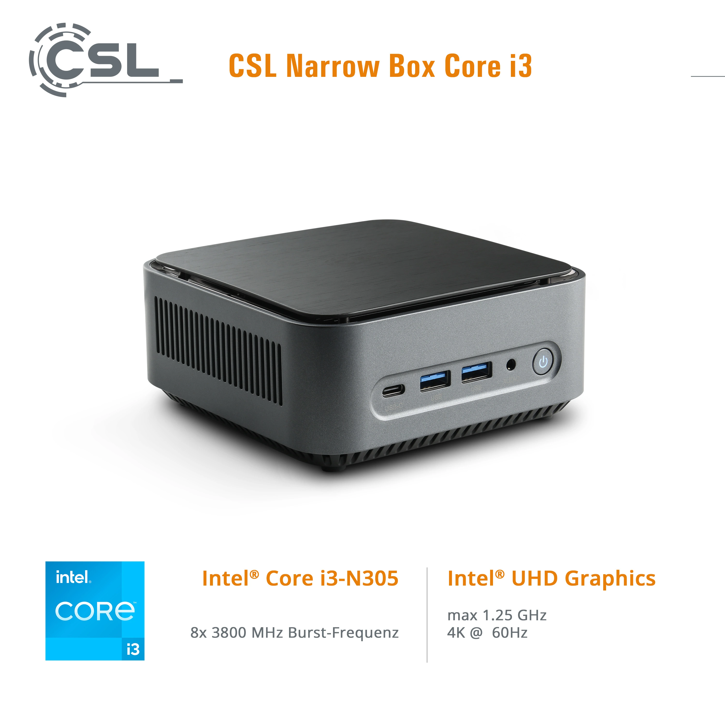 Mini PC - CSL Narrow Box Core i3 / Windows 11 Home / 500GB+8GB | CSL