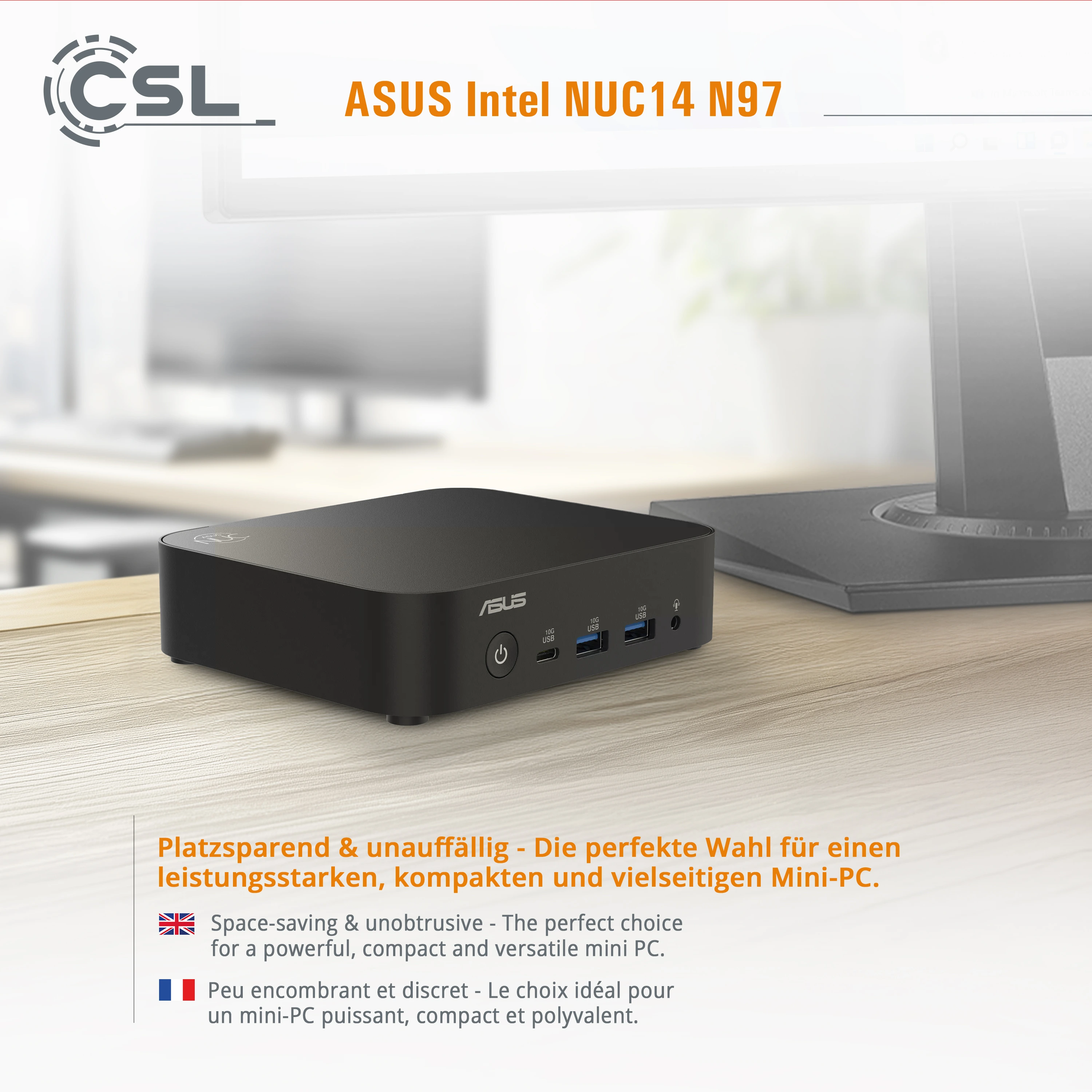 Mini PC - ASUS Intel NUC14 N97 / 8GB+500GB / Win 11 Home | CSL