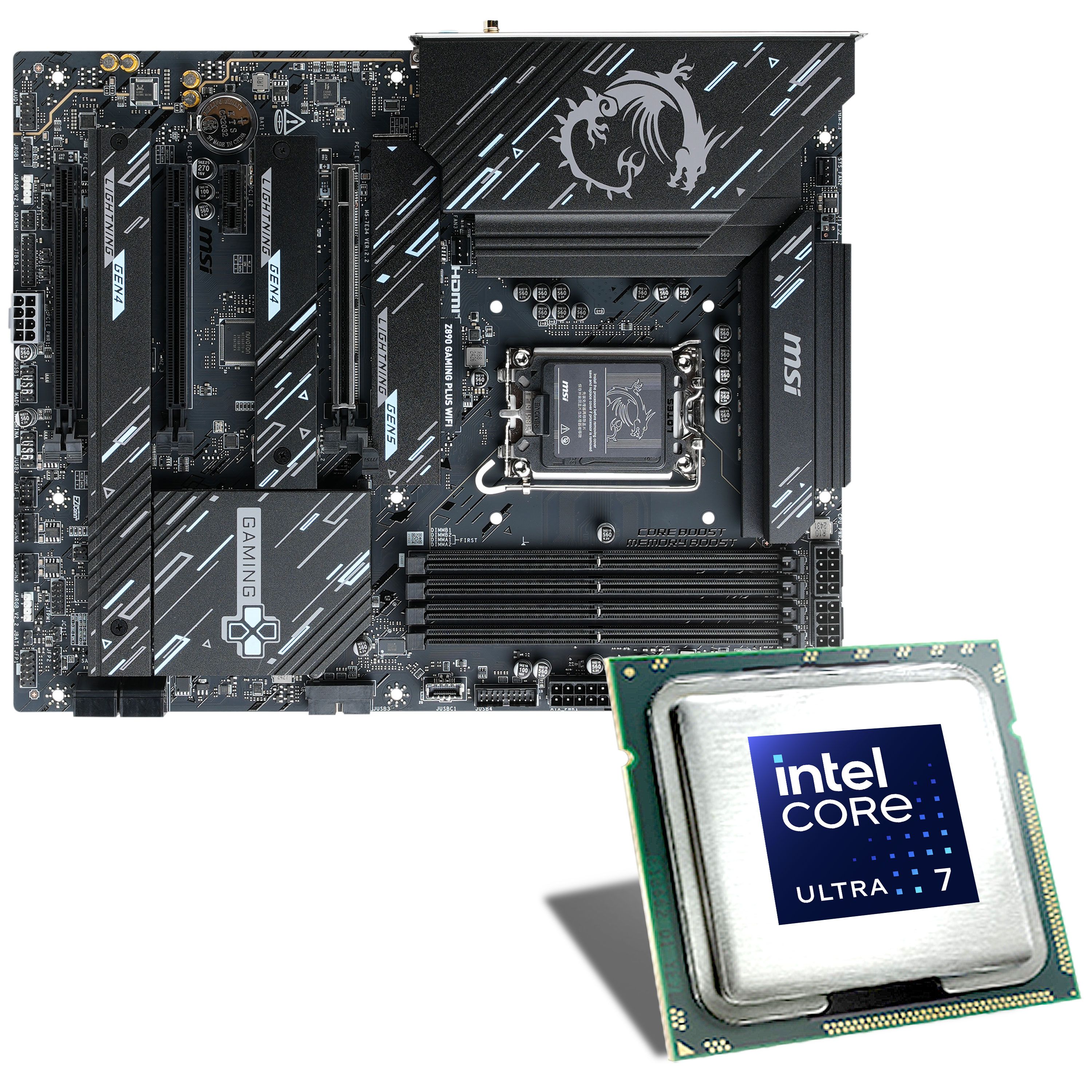 Intel Core Ultra 265K MSI Z890 Gaming Plus WiFi DDR5 mainboard