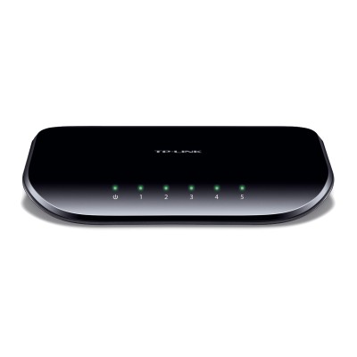 Der TP-Link TL-SG1005D ist ein günstiger und leistungsbringender Switch mit 5 Ports, die Übertragungsraten von bis zu 1000 MBit/s ermöglichen.