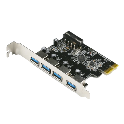 Preisg&uuml;nstige und leistungsstarke USB 3.1 PCIe-Karte, 4 Ports in unserem gro&szlig;en Computer Online-Shop. Diese PC USB Karte mit vier schnellen USB 3.1-Ports unterst&uuml;tzt Transferraten bis zu 5 Gbit/s.