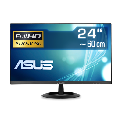 The ASUS VA24EHF is an elegant, frameless 24" Full HD monitor with IPS Full HD panel. Ideal for home office, media editing and gaming