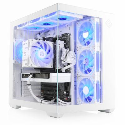 White Edition gaming PC with Ryzen 7 CPU, RTX 5060 Ti, 32 GB RAM &amp; 1 TB SSD. Fast WQHD gaming, modern design, powerful features.