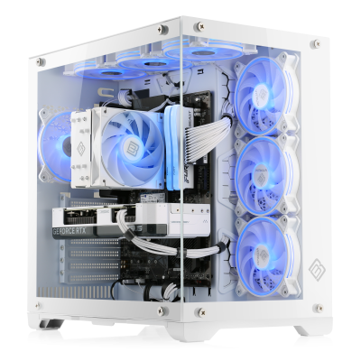 An AMD Ryzen™ gaming PC with strong WQHD performance and selected hardware in an all-white look.