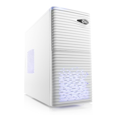 A powerful AMD Ryzen 5 all-round PC in an elegant white Wave case for media editing and content creation.