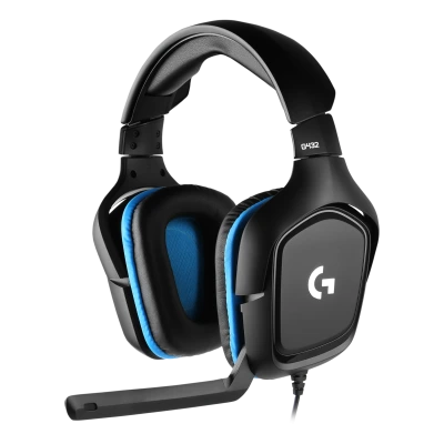 Logitech G432 Gaming Headset: 7.1 Dolby Surround / USB / 280 g / Kopfh&ouml;rer: 20Hz-20kHz, 39 Ohm, 107dB / Mikrofon: Nieren-Charakteristik, 100Hz-10kHz