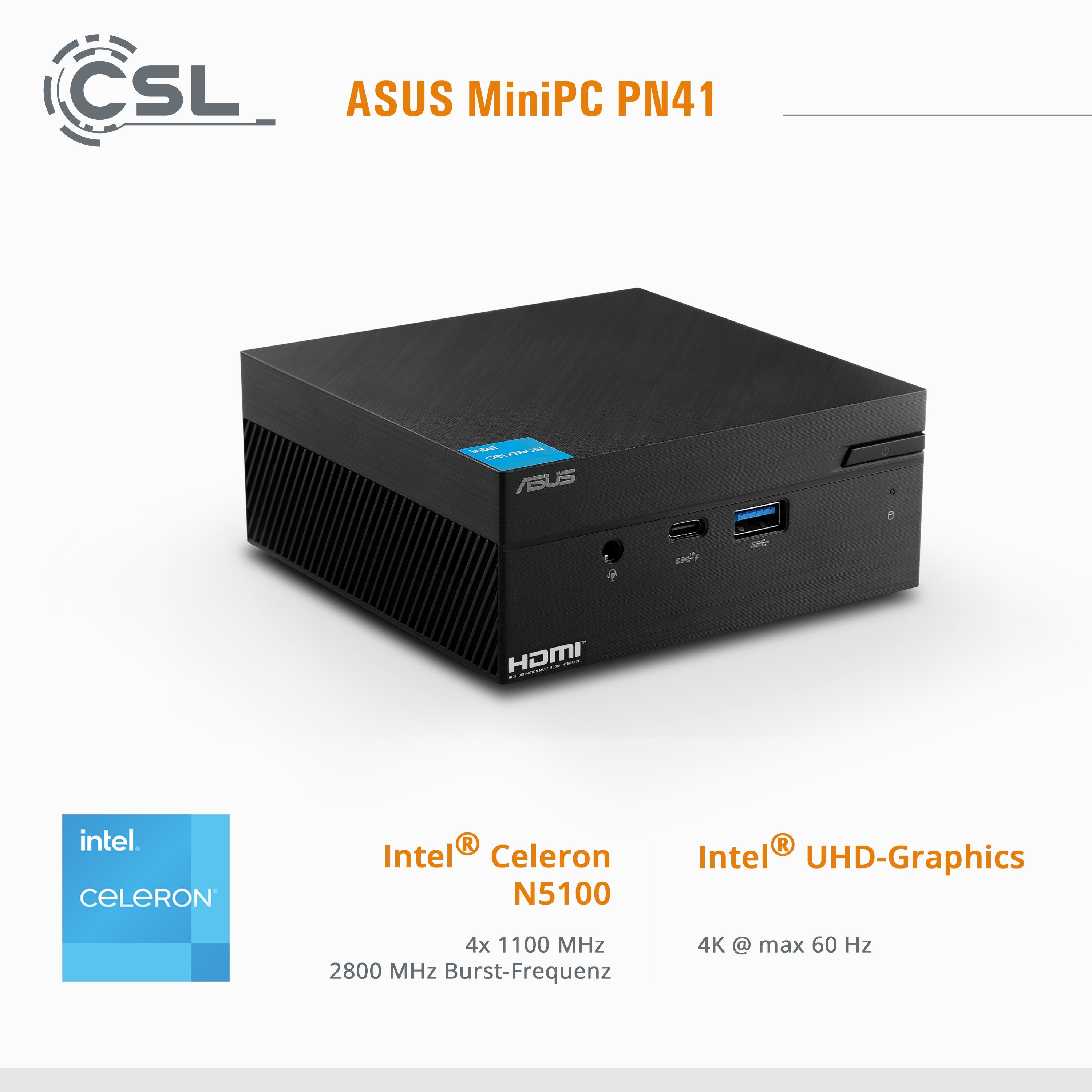 CSL Computer Mini PC ASUS PN41 Pro / 8GB / 1000 GB M.2 SSD