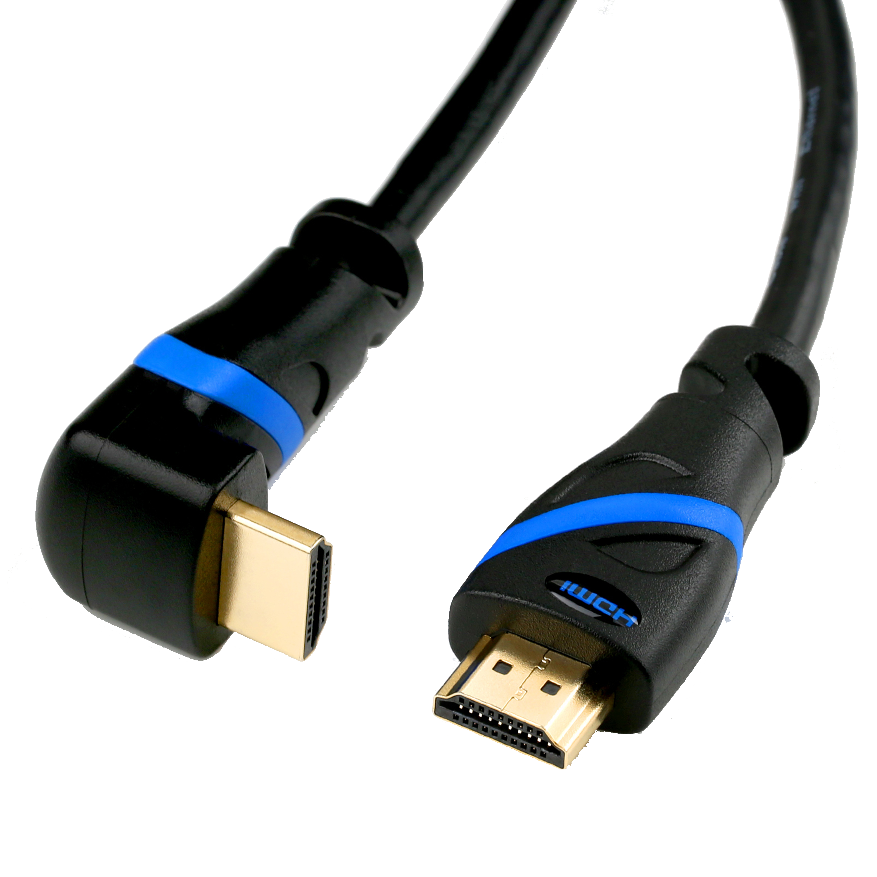 CSL Computer  Cable HDMI 2.0, acodado, 5 m, negro/azul