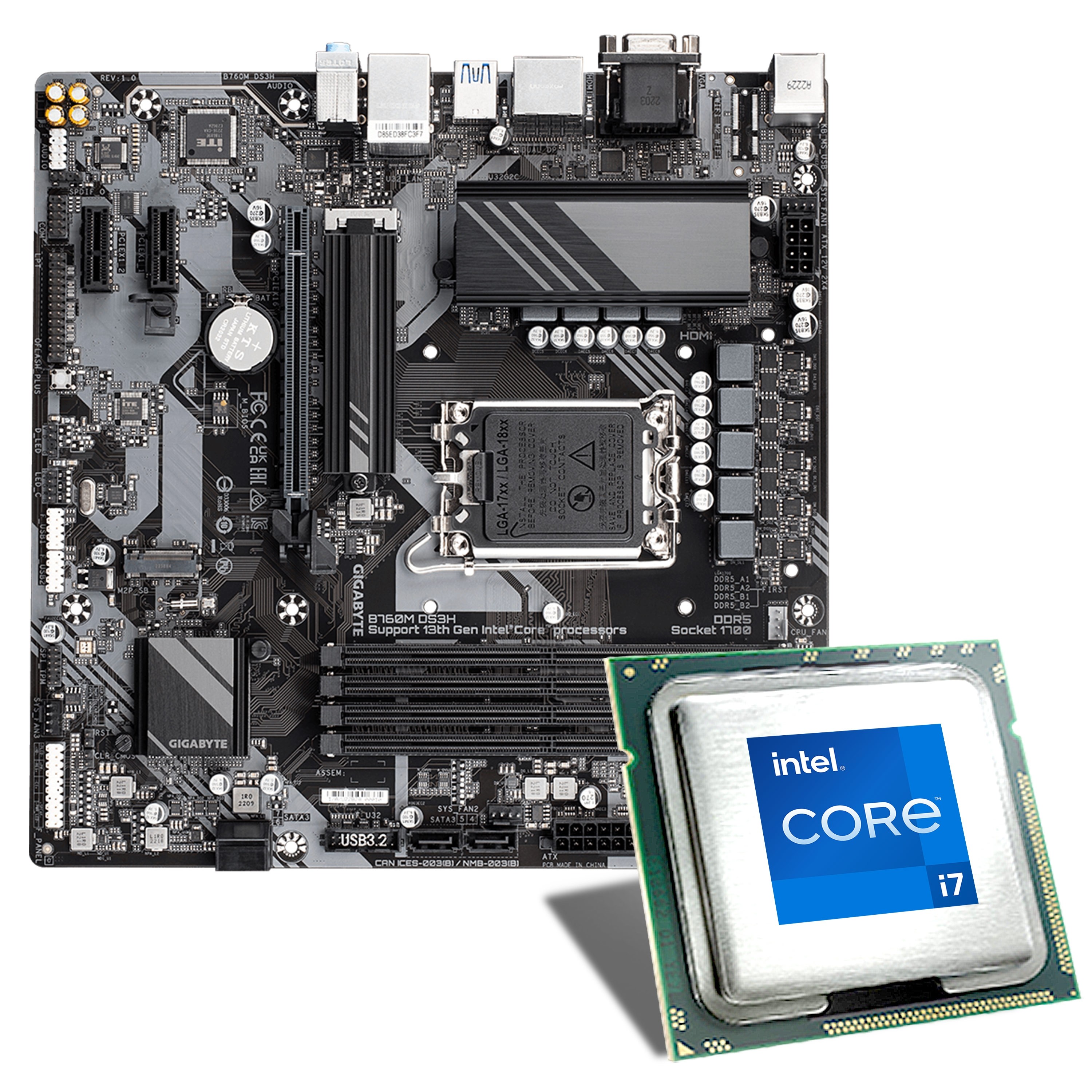 CSL Computer  Paquete de placa base Intel Core i7-12700 / Gigabyte B760M  DS3H DDR5