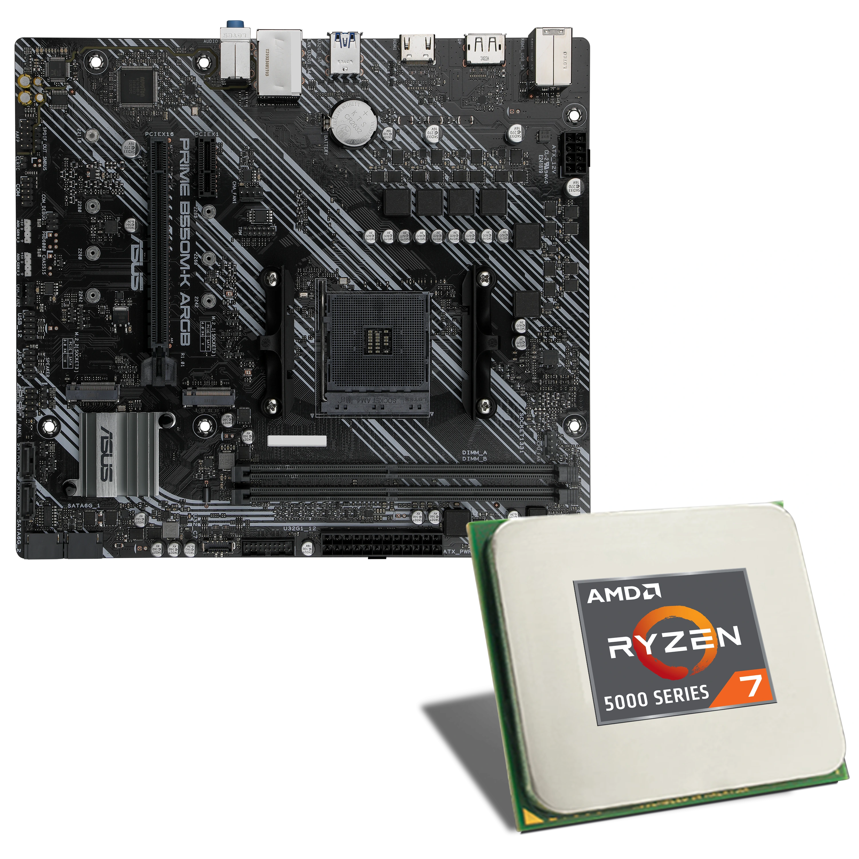 Paquete de placa base AMD Ryzen 7 5700X / ASUS PRIME B550M-K ARGB