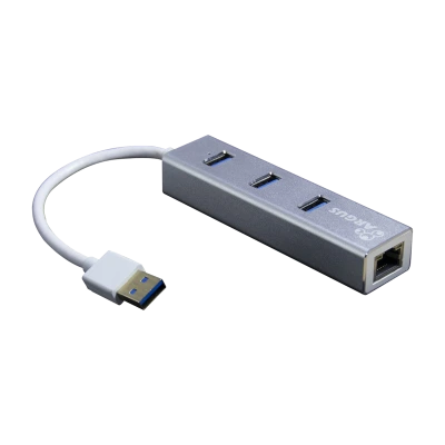 Concentrador USB 3.1 potente y econ&oacute;mico, 3 puertos + LAN en nuestra gran tienda inform&aacute;tica en l&iacute;nea. Este concentrador USB para PC con tres puertos USB 3.1 r&aacute;pidos admite velocidades de transferencia de hasta 5 GBit/s. Tambi&eacute;n est&aacute; equipado con una cone