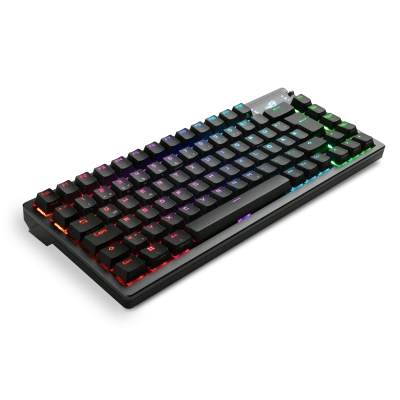 Teclado ASUS para juegos con pantalla OLED y teclas intercambiables en caliente.