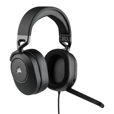 Auriculares Corsair HS65 SURROUND Gaming - Carbono. Controladores de neodimio de 50 mm, software iCUE, sonido envolvente Dolby Audio 7.1