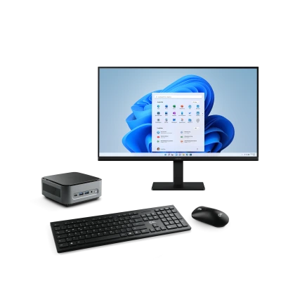 Un potente paquete completo con mini PC silencioso CSL Narrow Box Premium y monitor Samsung Essential S3 S31C Full HD de 27".