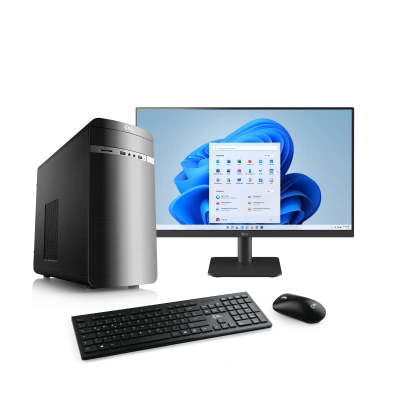 Un potente sistema completo para oficina dom&eacute;stica y multimedia: con procesador AMD Ryzen&trade;, monitor LG Full HD de 24" y Windows 11.