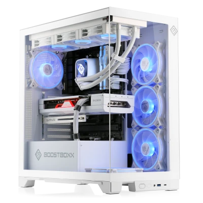 Un PC para juegos de primera clase con un elegante dise&ntilde;o RGB blanco/vidrio duro para la gama de resoluciones desde WQHD hasta UHD 4K.