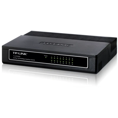 El TP-Link TL-SF1016D es un conmutador asequible y potente con 16 puertos que permiten velocidades de transferencia de hasta 100 Mbps.