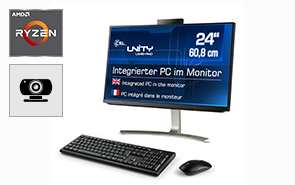 PC Tout-en-Un CSL Unity F27W-JLS, 68,58 cm (27 Pouces, 1920x1080 Full HD) -  AIO Puissant (Intel Pentium N6000 CPU 4x3300 MHz, 1000 Go SSD, 32 Go