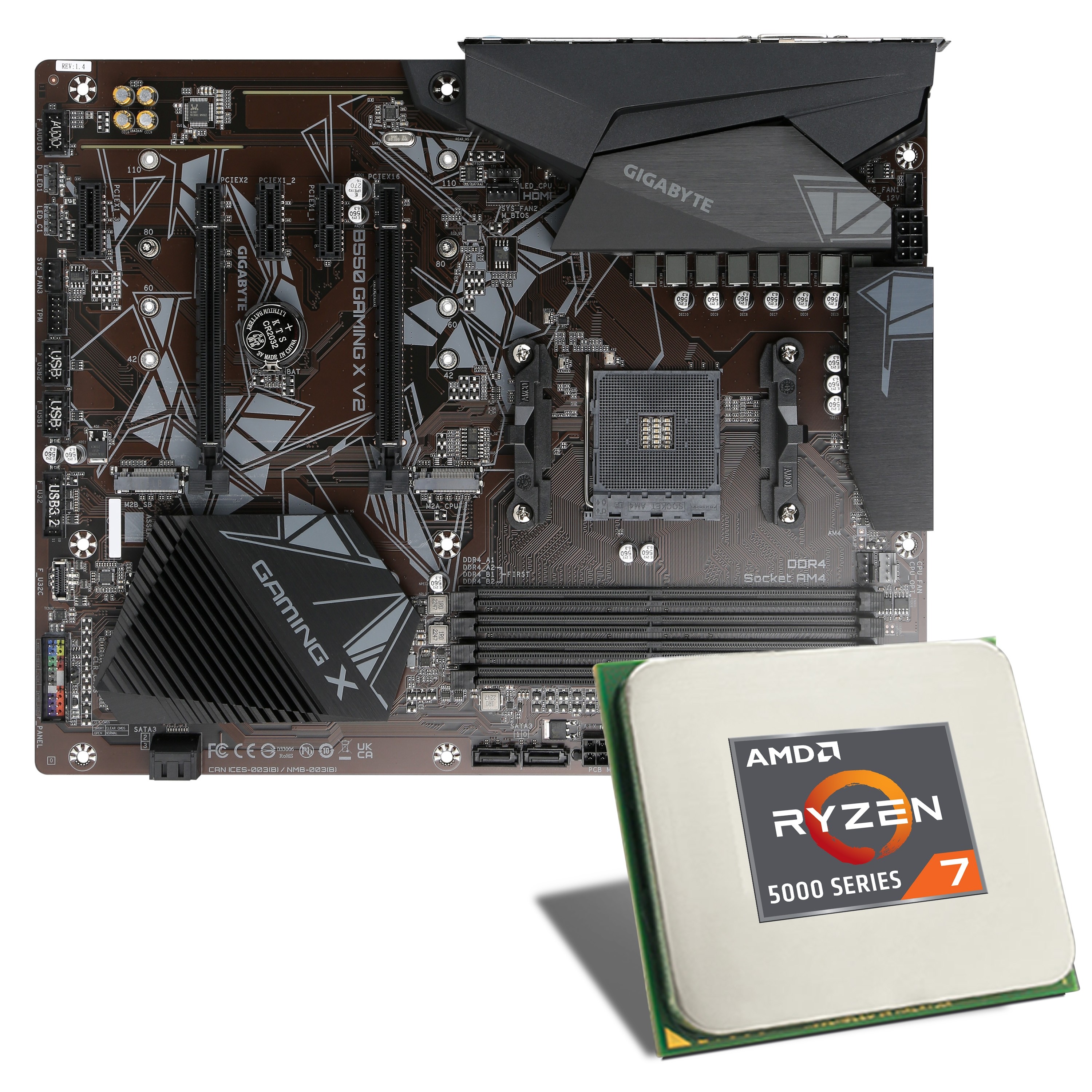 CSL Computer  Carte mère AMD Ryzen 7 5800X / Gigabyte B550 Gaming X V2  Bundle