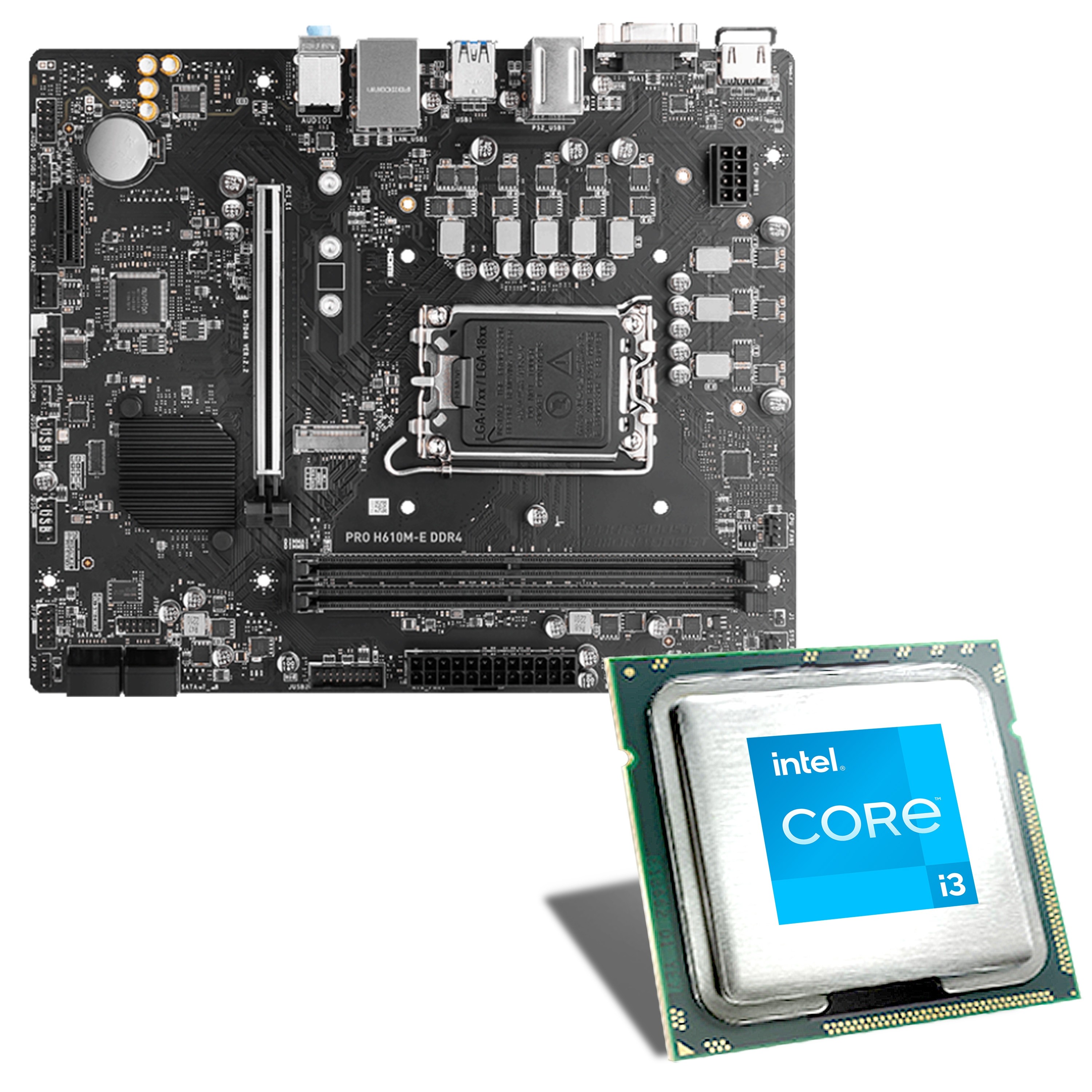 CSL Computer  Carte mère Intel Core i3-12100F / MSI PRO H610M-E DDR4 Bundle