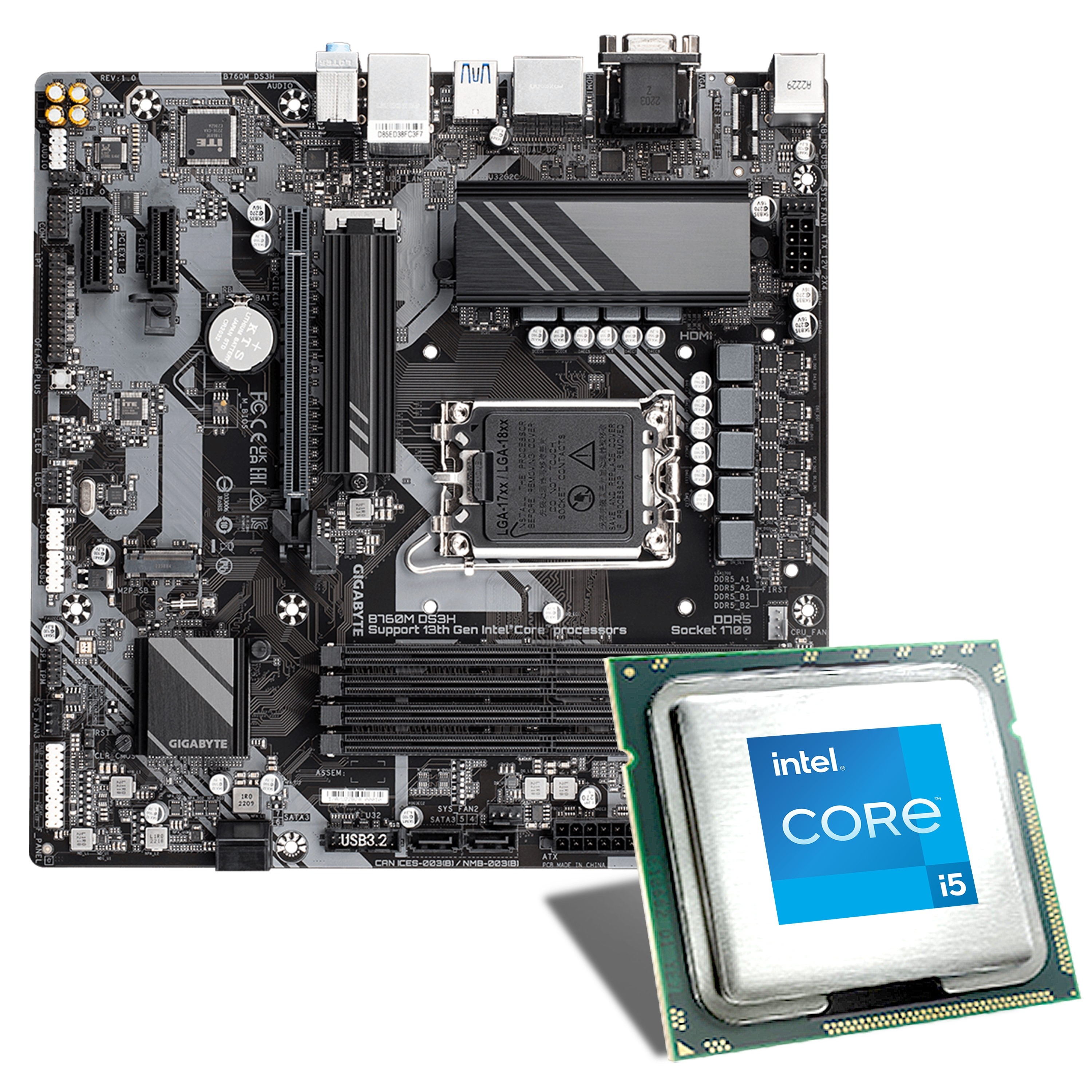 CSL Computer  Carte mère Intel Core i5-13400F / Gigabyte B760M DS3H DDR5  Bundle
