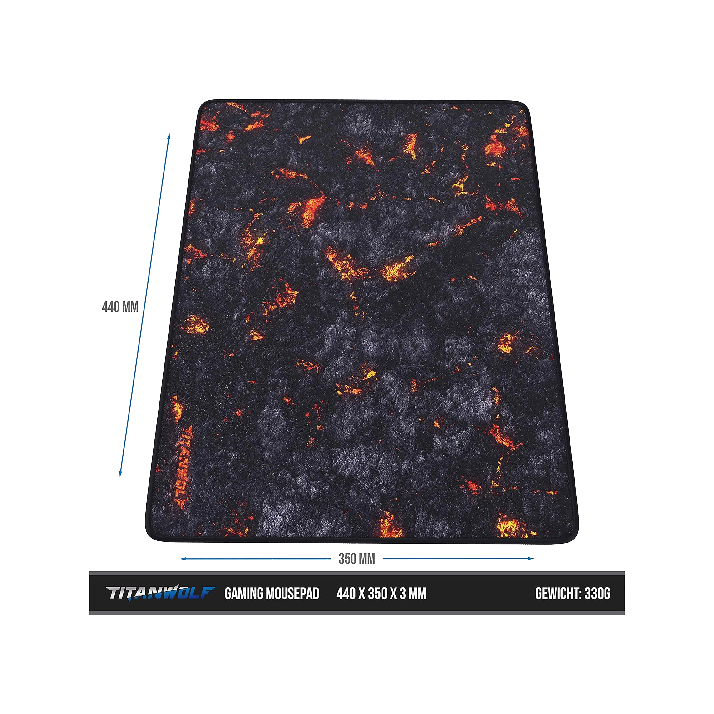 TITANWOLF Tapis De Souris Gaming RGB XXL 800x300mm - LED Multicolore 11 Modes - Blanc