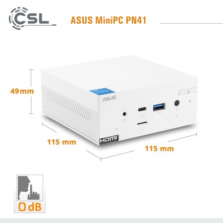 CSL Computer  Mini PC - ASUS PN41 blanc / Windows 11 Pro / 500Go+16Go