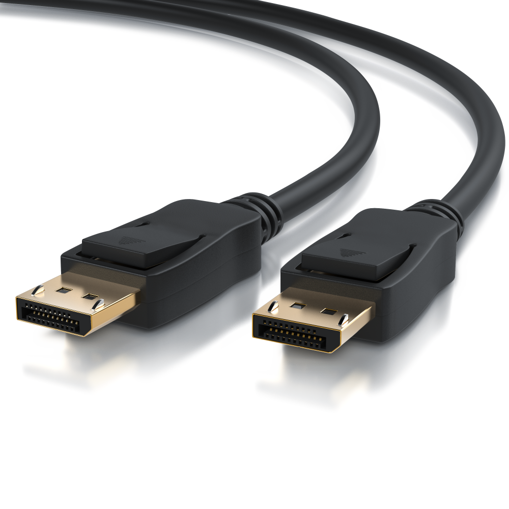 Goobay Câble DisplayPort 1.4 3m - 8K 60Hz 4K 120Hz - Connecteurs Plaqué Or Avec Verrouillage - Résolution Jusqu'à 4320p