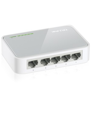 Der TP-Link TL-SF1005D ist ein günstiger und leistungsbringender Switch mit 5 Ports, die Übertragungsraten von bis zu 100 MBit/s ermöglichen.