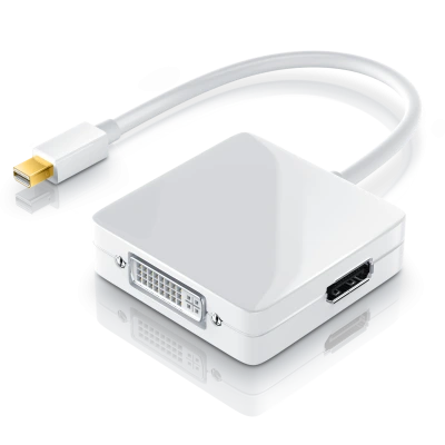 Adaptateur 3en1 MiniDisplayPort vers MiniDisplayPort/HDMI/DVI