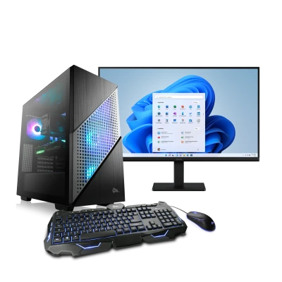 Set complet de jeu puissant avec Ryzen&trade; 5 7500F, GeForce&reg; RTX 5060 et Windows 11 - y compris moniteur Samsung&reg; 27" &amp; set clavier/souris.