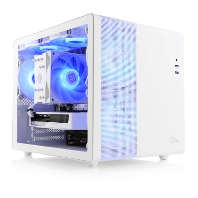 PC de jeu White Edition avec processeur AMD Ryzen 7 &amp; graphique GeForce RTX 5060 Ti pour WQHD 1440p - design blanc &eacute;l&eacute;gant.