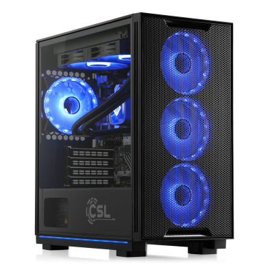 Une base système puissante avec un processeur AMD Ryzen™ 7 à huit cœurs, refroidissement par eau inclus, 16 Go de RAM DDR5 et carte mère ASUS B840.