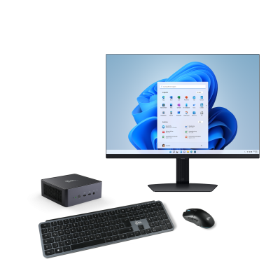Le set comprenant le mini-PC VenomBox 8845HS et l'écran Samsung® WQHD est idéal pour le bureau à domicile, le streaming de médias et le jeu d'entrée de gamme.